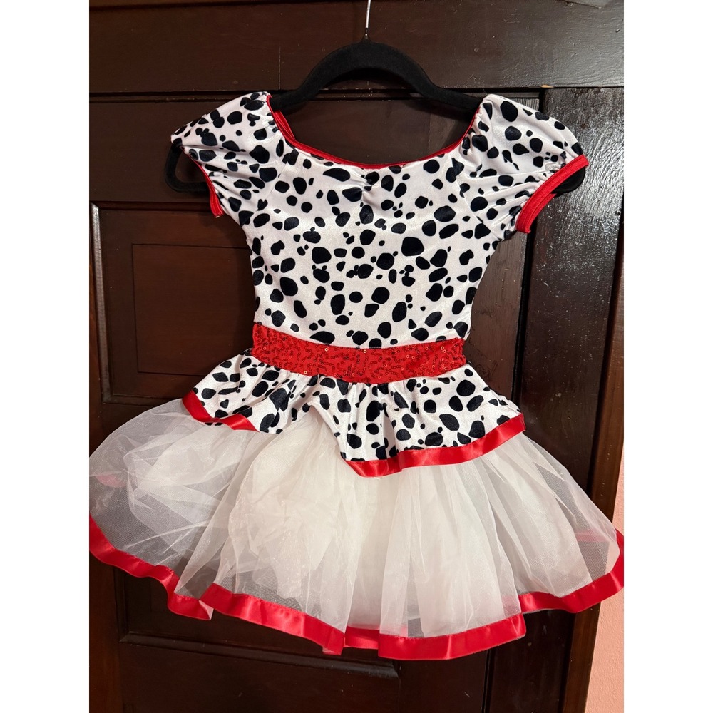 Weissman Kids Dalmatian Tutu Dance Costume Red Sequin Tail 12857 XSC